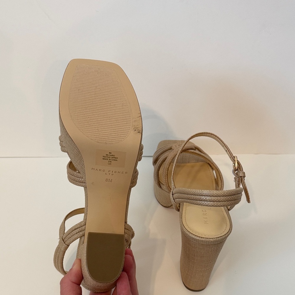 MARC FISHER Cairo Ankle Strap Platform Knotted He… - image 4